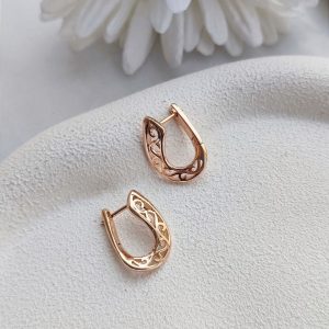 گوشواره طلایی مشبکی ژوپینگ